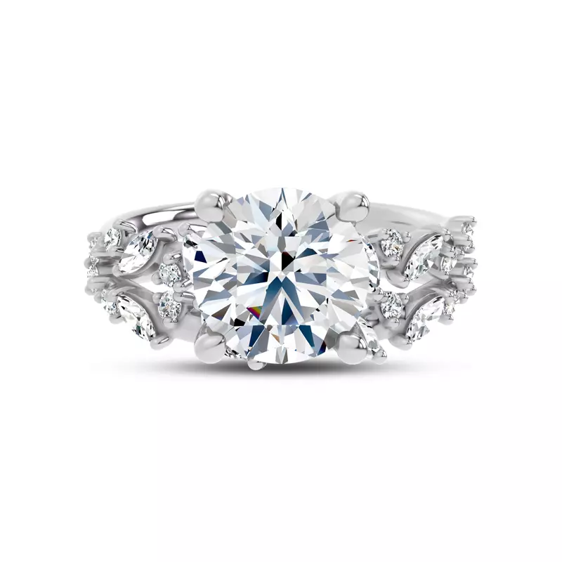 18K White Gold Hayley Scattered Diamond Band