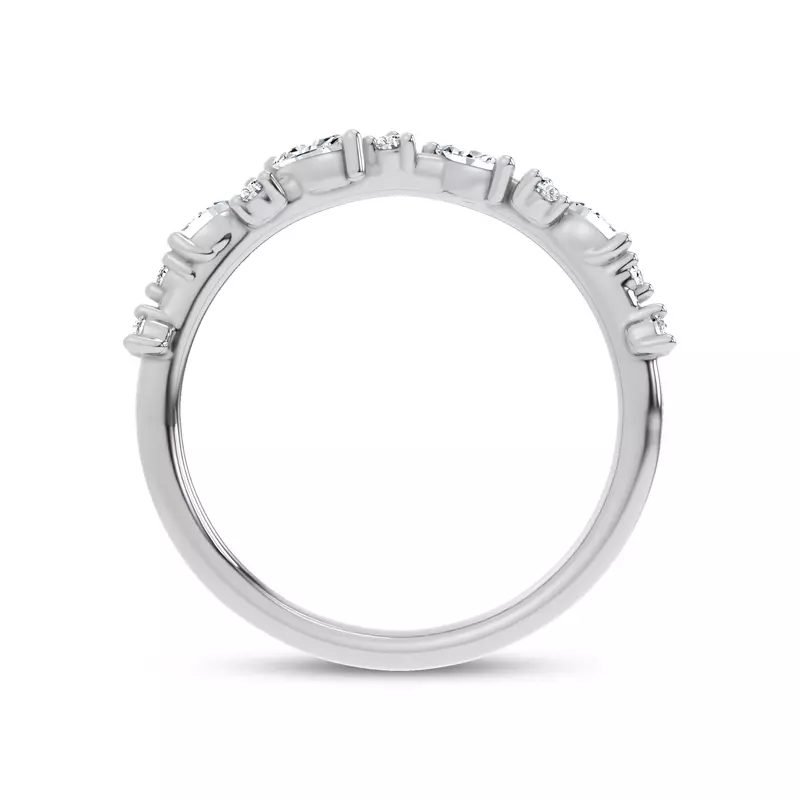 18K White Gold Hayley Scattered Diamond Band