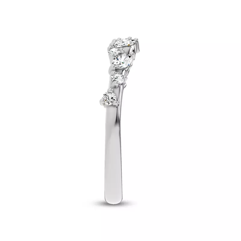 18K White Gold Hayley Scattered Diamond Band