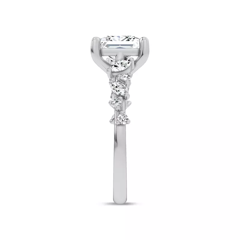 14K White Gold Hayley Scattered Diamond Engagement Ring