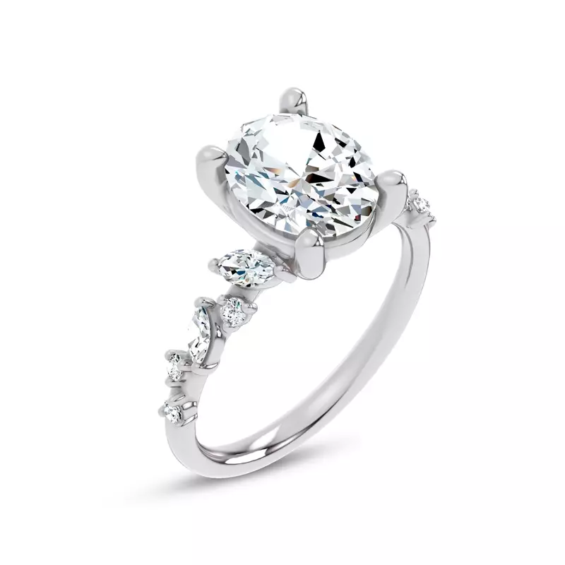 Platinum Hayley Scattered Diamond Engagement Ring