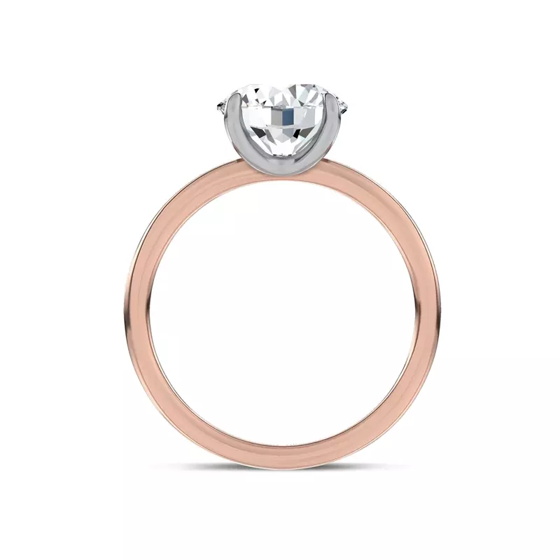 14K Rose Gold Sculpted C-Prong Solitaire Engagement Ring by Christian Siriano