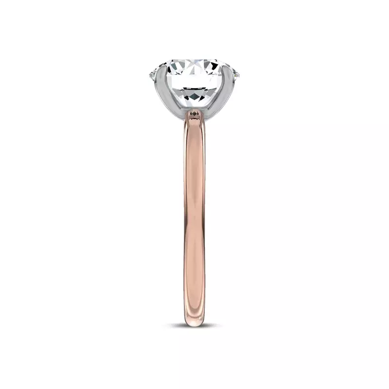 14K Rose Gold Sculpted C-Prong Solitaire Engagement Ring by Christian Siriano