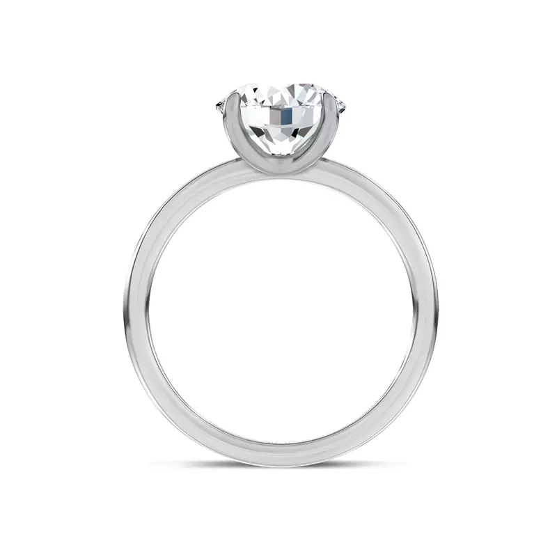 14K White Gold Sculpted C-Prong Solitaire Engagement Ring by Christian Siriano