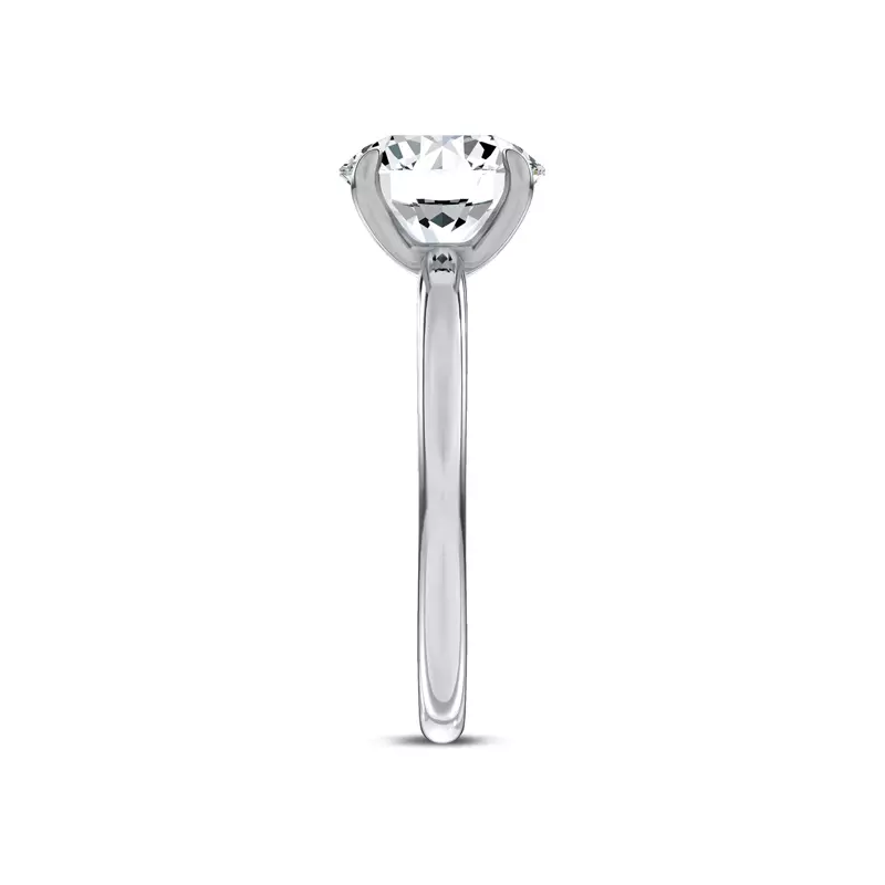 14K White Gold Sculpted C-Prong Solitaire Engagement Ring by Christian Siriano