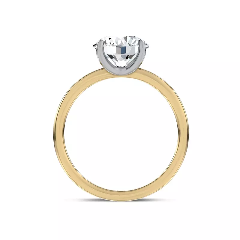 14K Yellow Gold Sculpted C-Prong Solitaire Engagement Ring by Christian Siriano