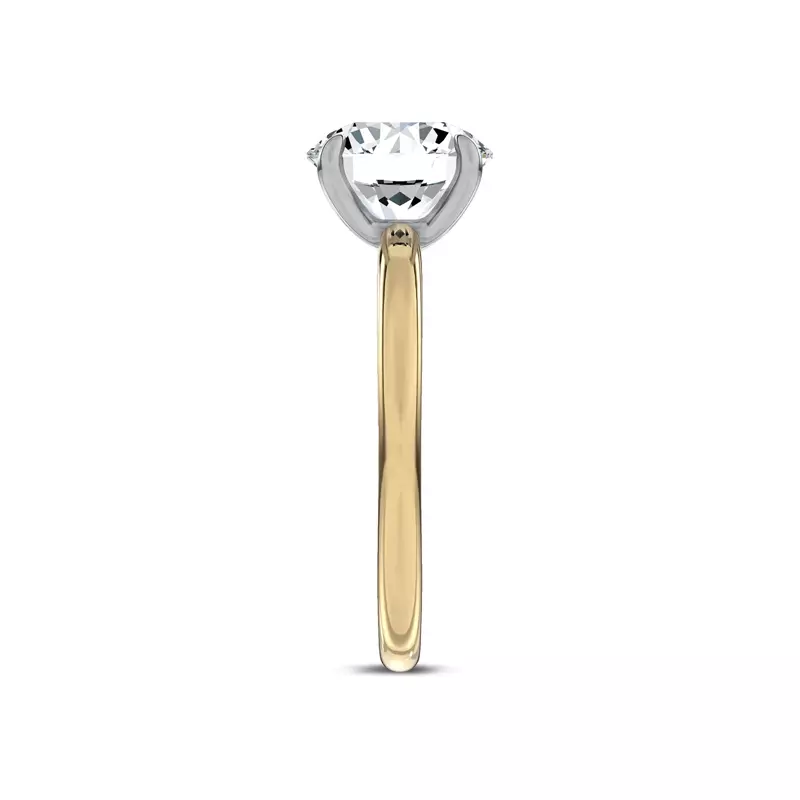 14K Yellow Gold Sculpted C-Prong Solitaire Engagement Ring by Christian Siriano