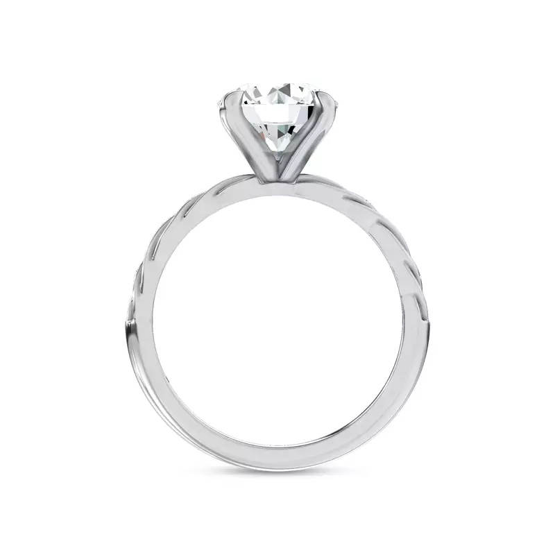 14K White Gold Woven Love Pavé Lab Engagement Ring by Christian Siriano