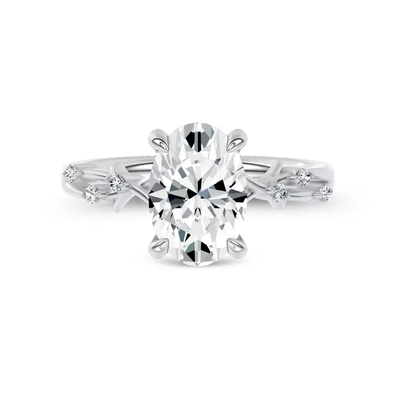 14K White Gold Vionne Vine Engagement Ring