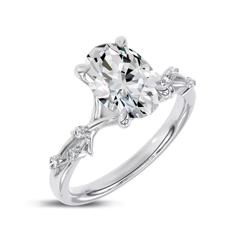 14K White Gold Vionne Vine Engagement Ring