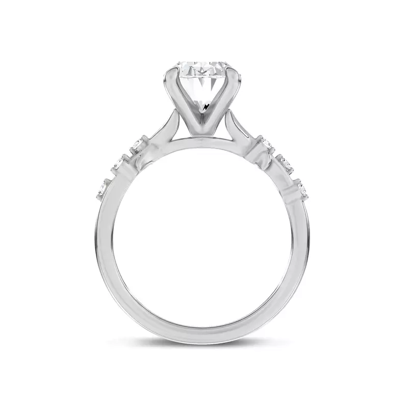 14K White Gold Vionne Vine Engagement Ring