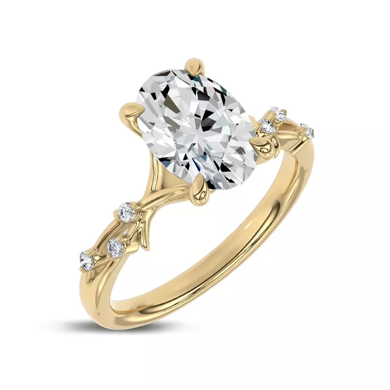 14K Yellow Gold Vionne Vine Engagement Ring