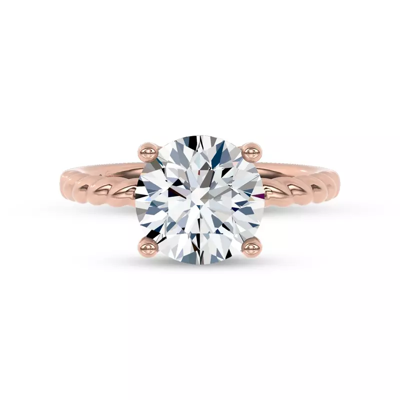 14K Rose Gold Yarn Twist Engagement Ring by Christian Siriano