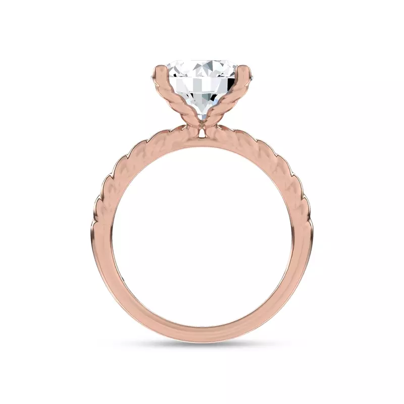 14K Rose Gold Yarn Twist Engagement Ring by Christian Siriano