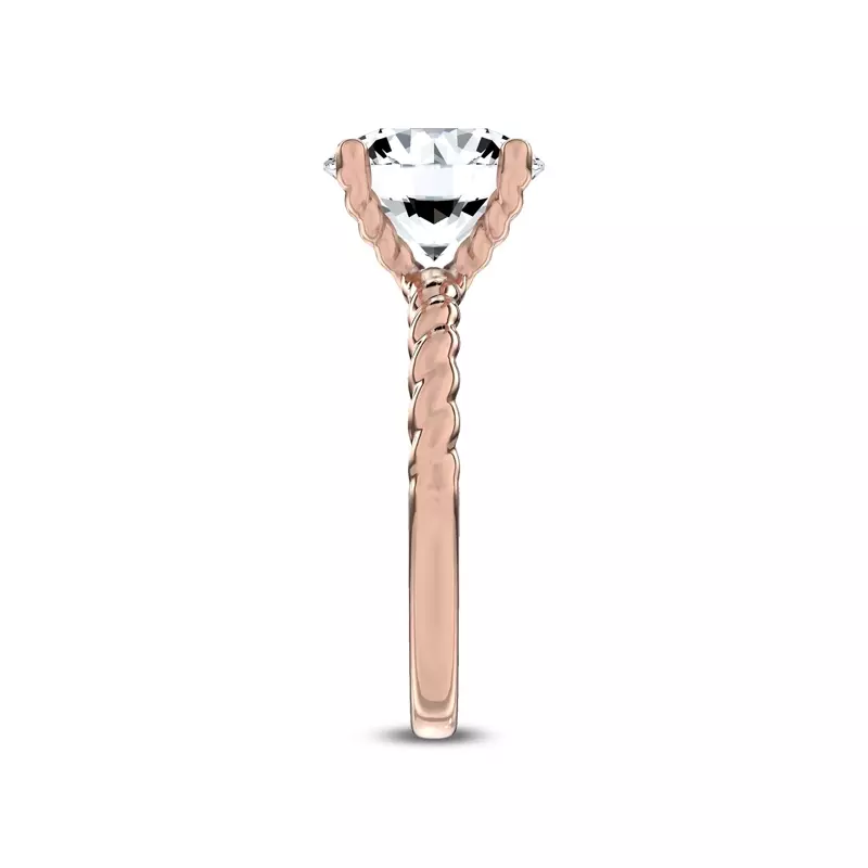 14K Rose Gold Yarn Twist Engagement Ring by Christian Siriano