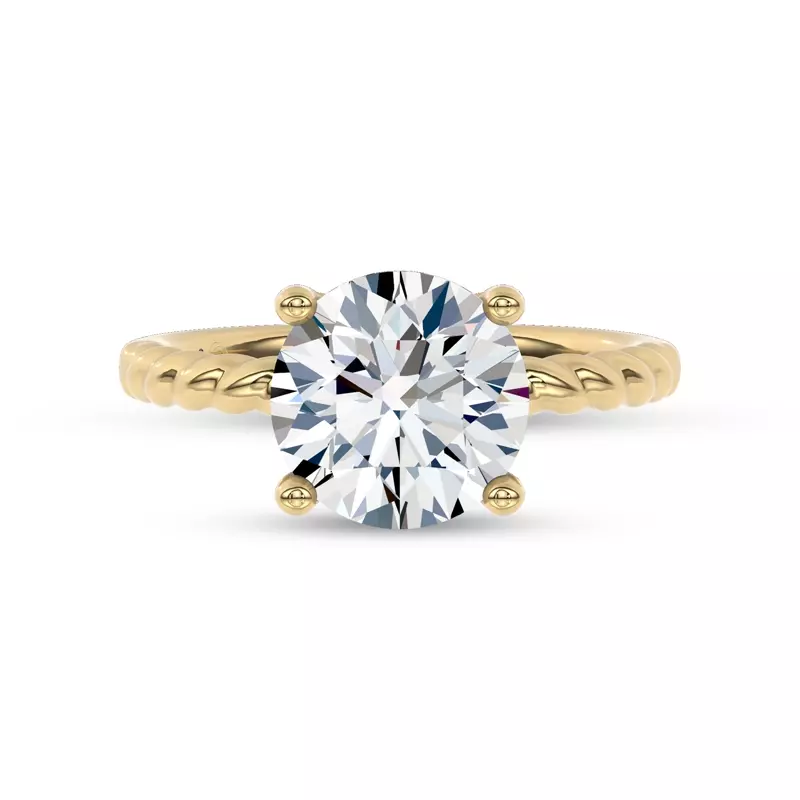 14K Yellow Gold Yarn Twist Engagement Ring by Christian Siriano