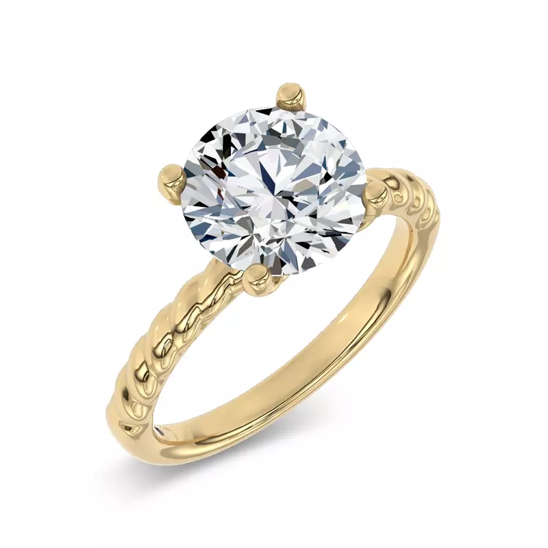 14K Yellow Gold Yarn Twist Engagement Ring by Christian Siriano