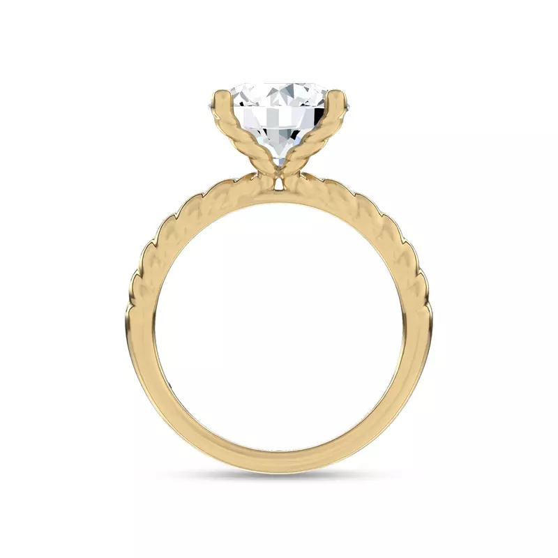 14K Yellow Gold Yarn Twist Engagement Ring by Christian Siriano