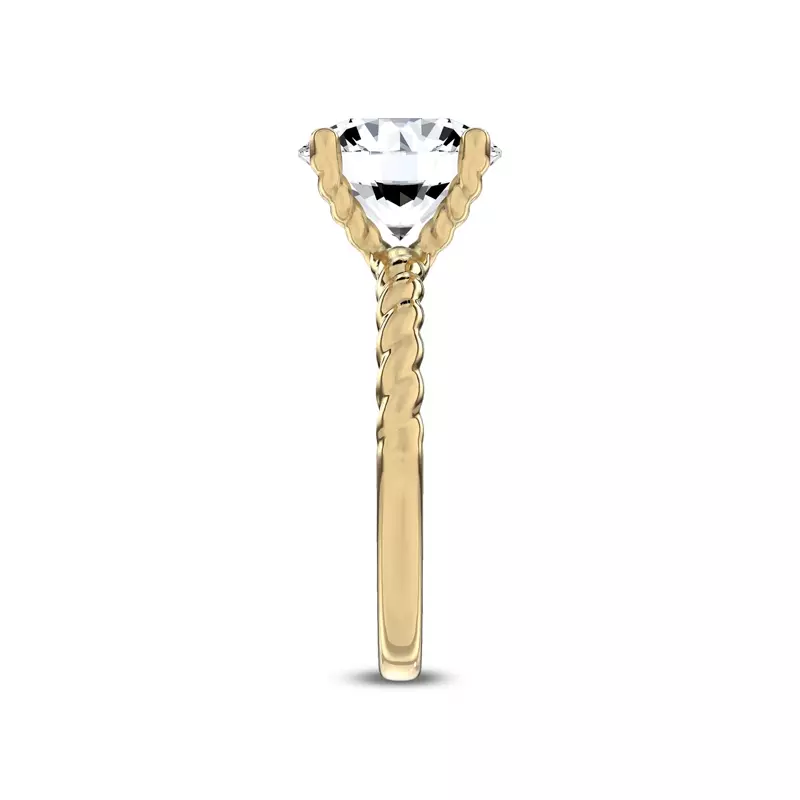 14K Yellow Gold Yarn Twist Engagement Ring by Christian Siriano
