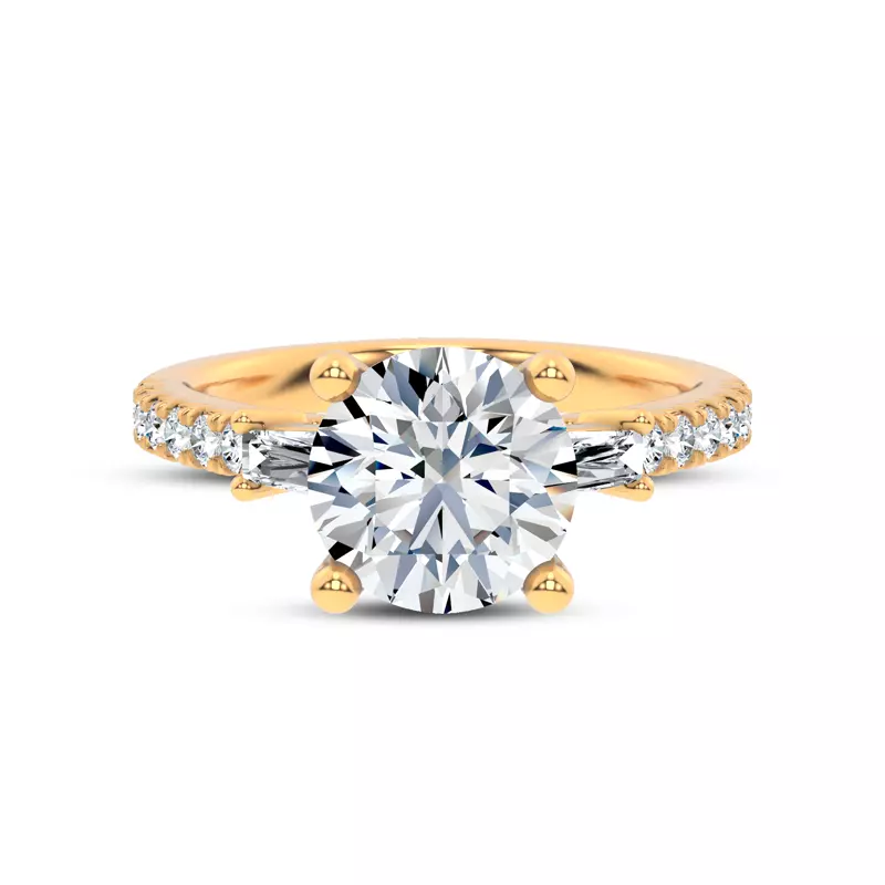 Brenda Tapered Baguette & Pavé Engagement Ring