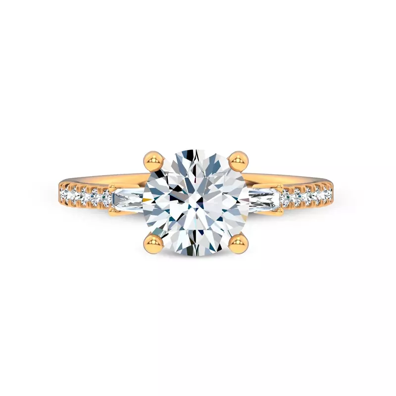 Brenda Tapered Baguette & Pavé Engagement Ring