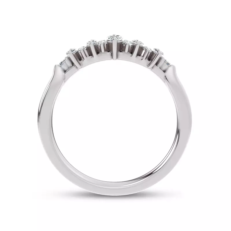 Platinum Almita Marquise And Round Diamond Band