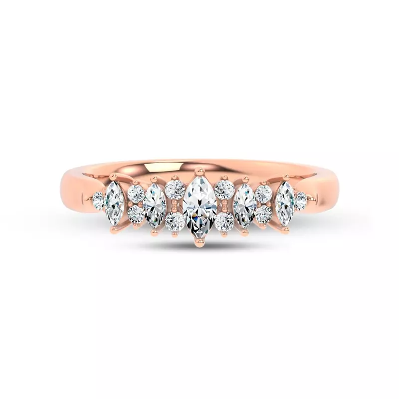 Almita Marquise And Round Diamond Band
