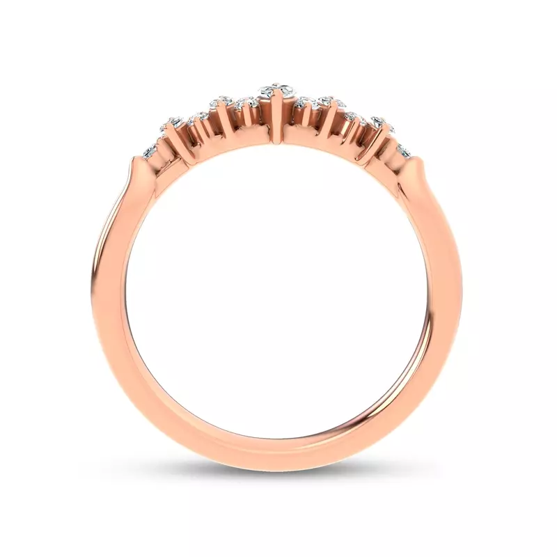 18K Rose Gold Almita Marquise And Round Diamond Band