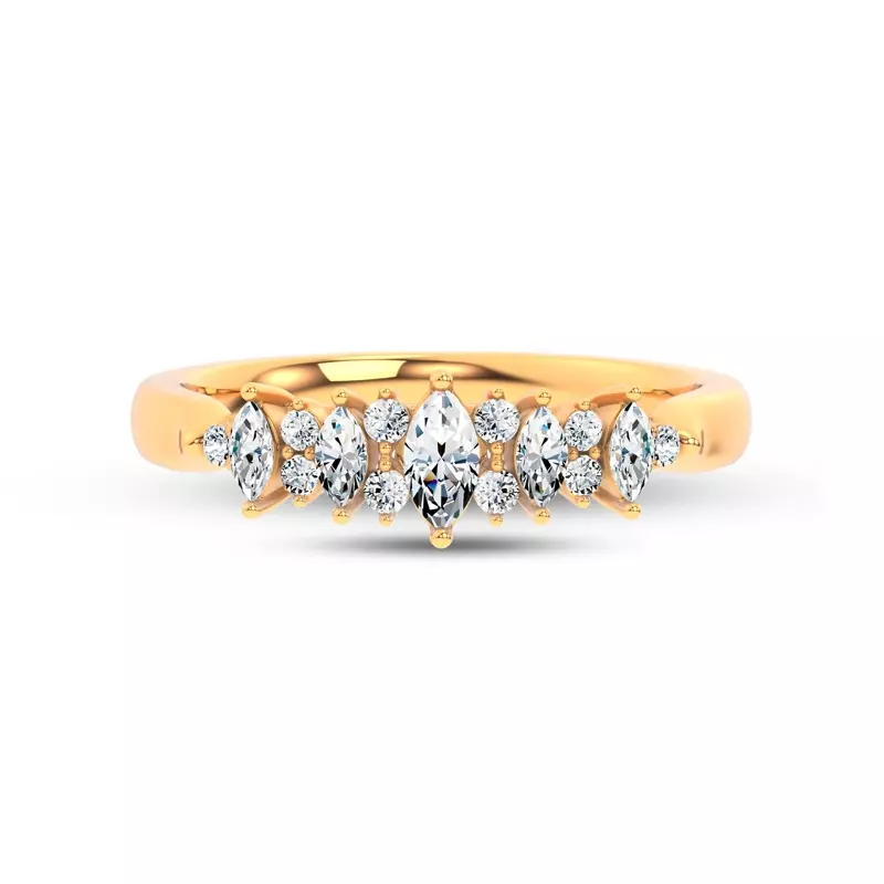 Almita Marquise And Round Diamond Band