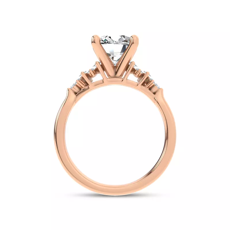 14K Rose Gold Almita Marquise And Round Diamond Engagement Ring