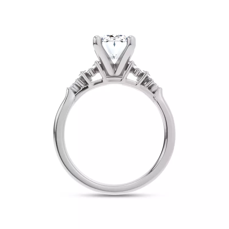 Platinum Almita Marquise And Round Diamond Engagement Ring