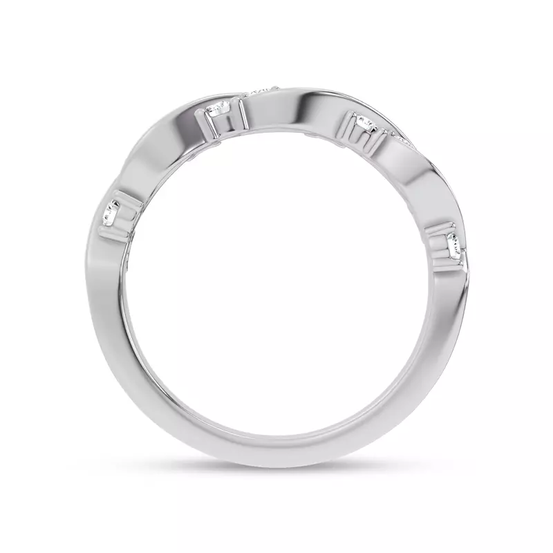 14K White Gold Charlie Swirl Diamond Band