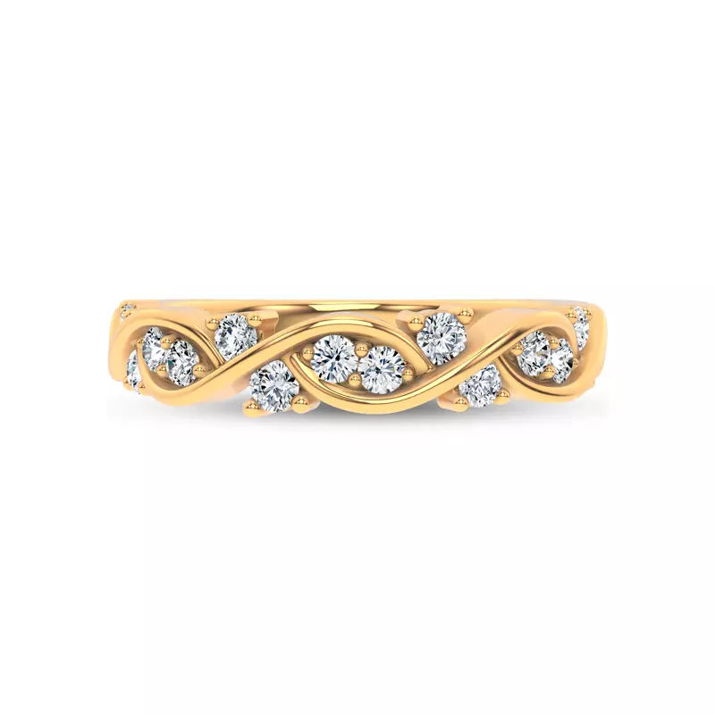 14K Yellow Gold Charlie Swirl Diamond Band