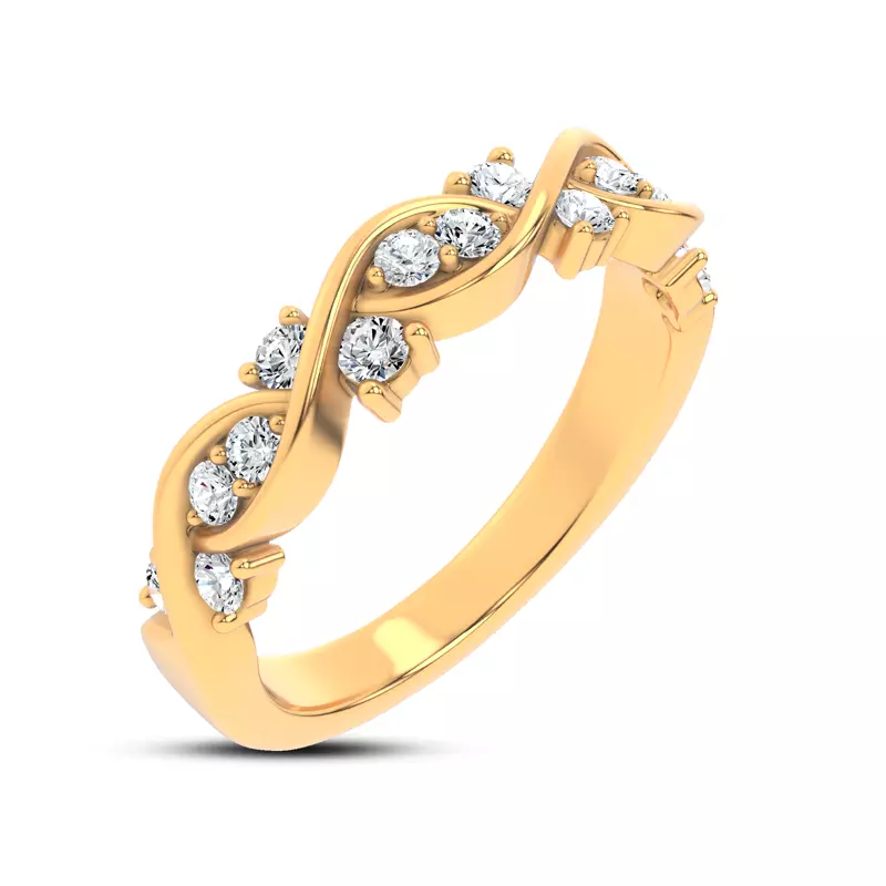 14K Yellow Gold Charlie Swirl Diamond Band