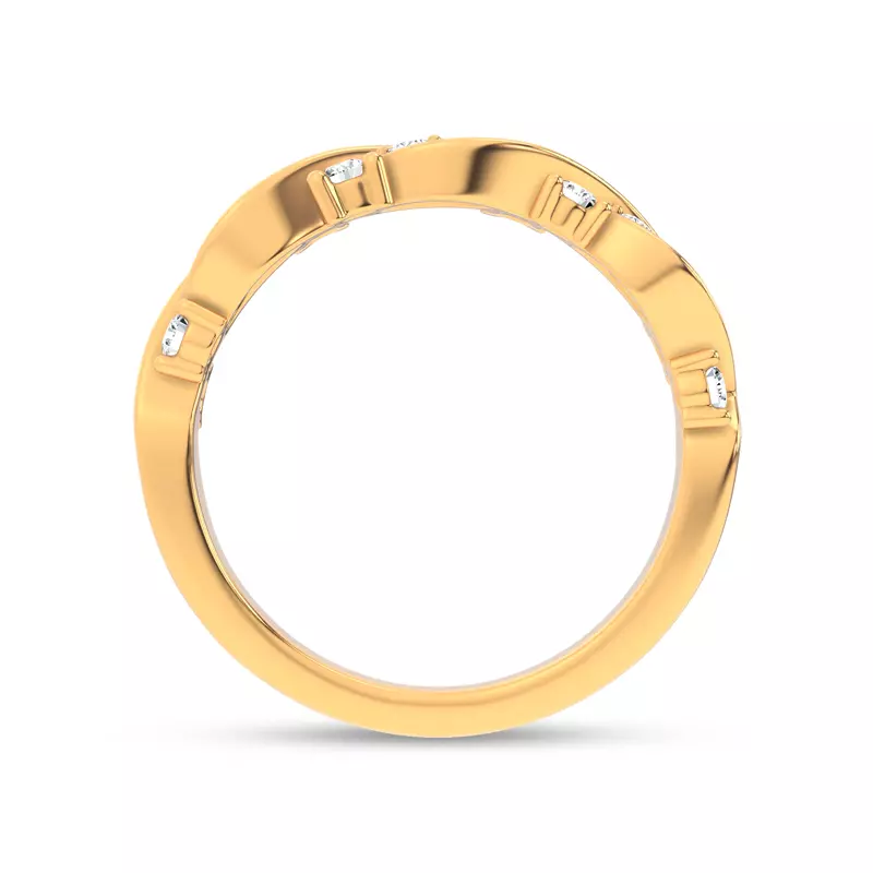 14K Yellow Gold Charlie Swirl Diamond Band