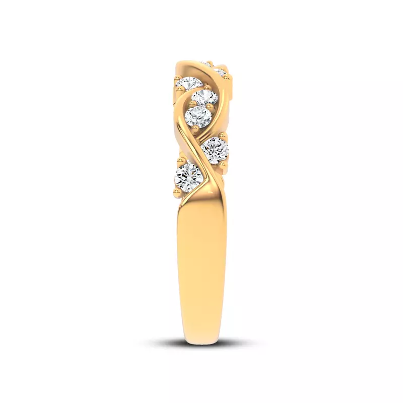 14K Yellow Gold Charlie Swirl Diamond Band