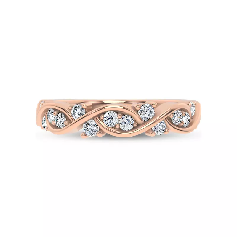 18K Rose Gold Charlie Swirl Diamond Band