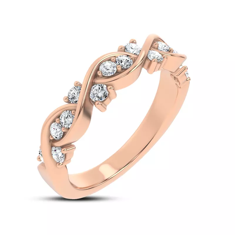 18K Rose Gold Charlie Swirl Diamond Band