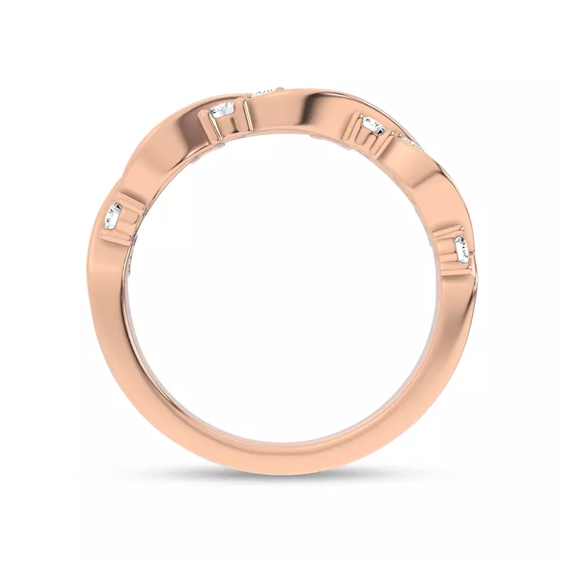18K Rose Gold Charlie Swirl Diamond Band