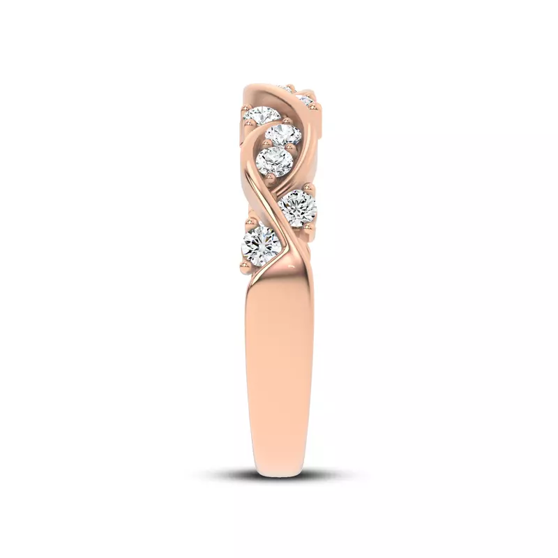 18K Rose Gold Charlie Swirl Diamond Band