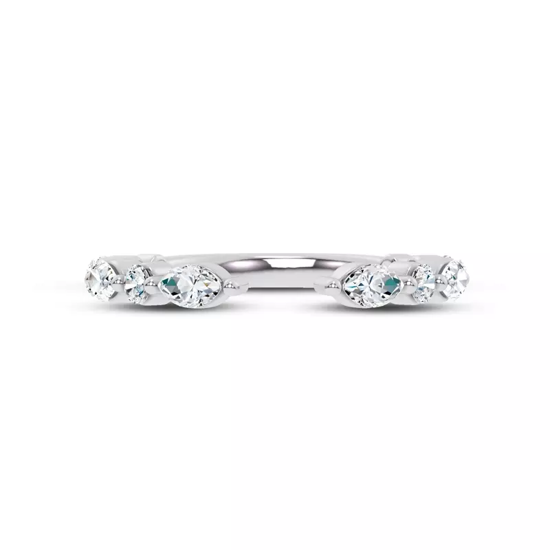 Platinum Cole Round And Marquise Lab Open Band 