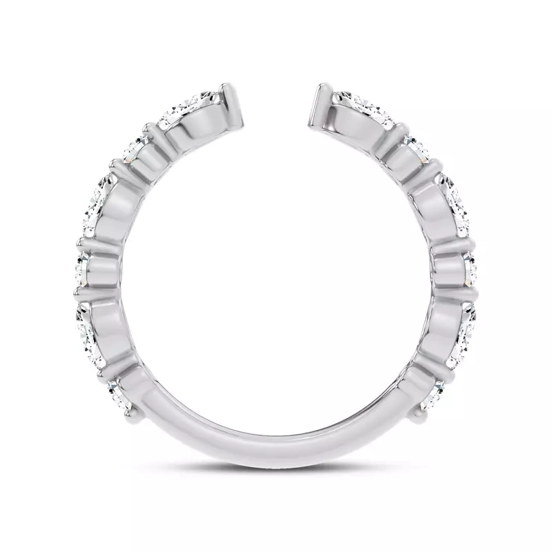 Platinum Cole Round And Marquise Lab Open Band 