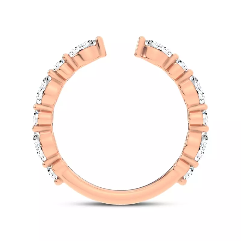 14K Rose Gold Cole Round And Marquise Diamond Open Band 