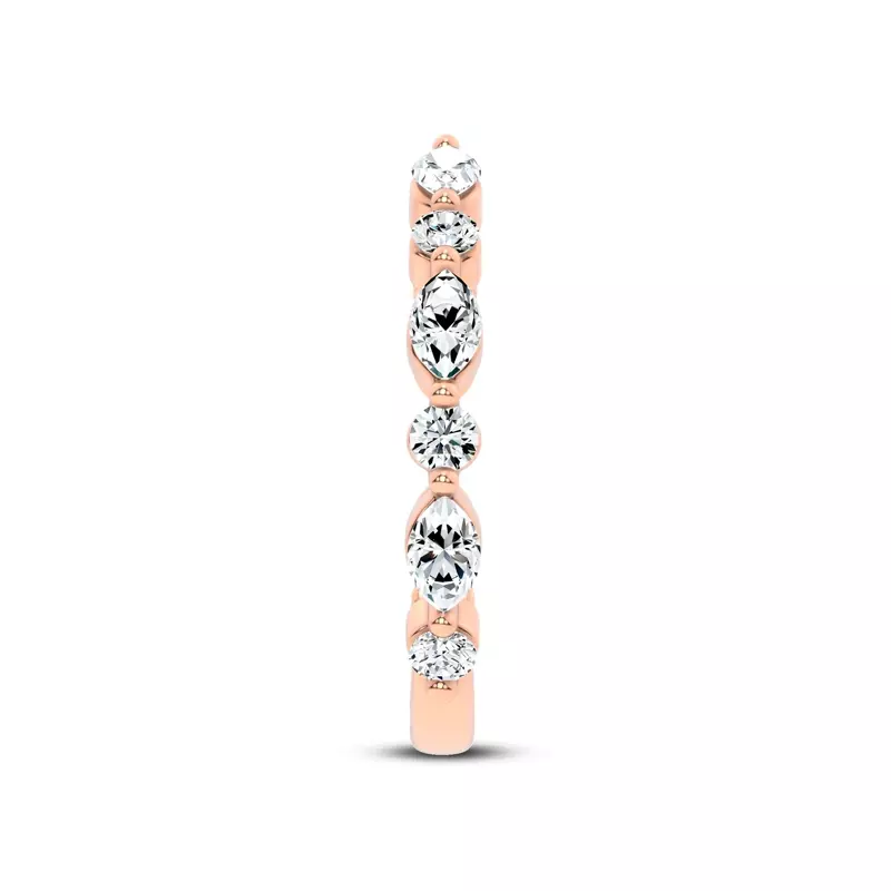 14K Rose Gold Cole Round And Marquise Diamond Open Band 