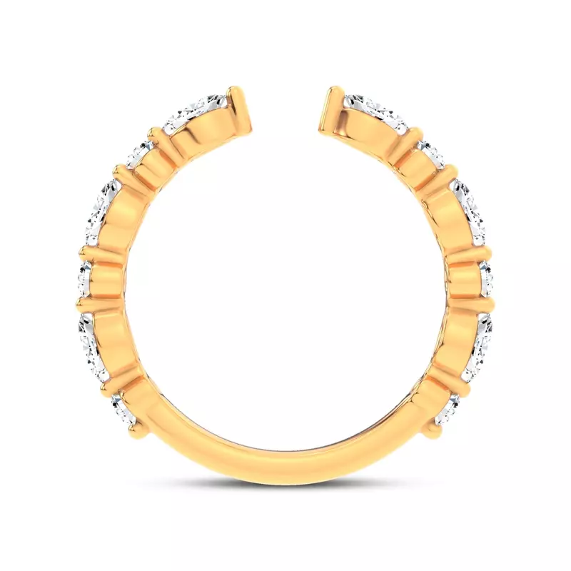 14K Yellow Gold Cole Round And Marquise Lab Open Band 