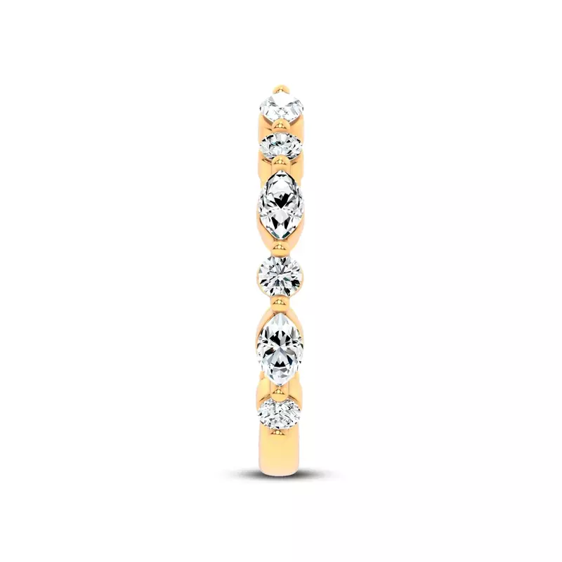 14K Yellow Gold Cole Round And Marquise Lab Open Band 
