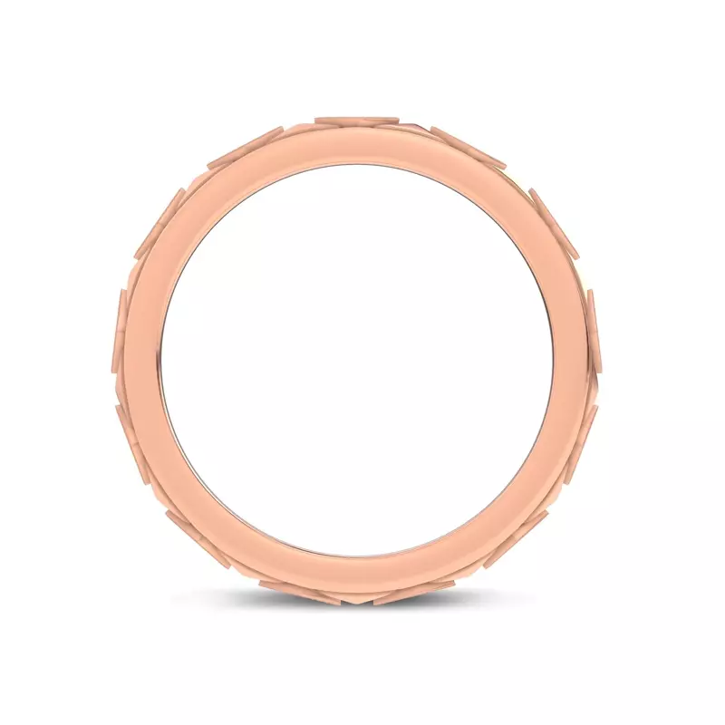 14K Rose Gold Textured Argyle Band