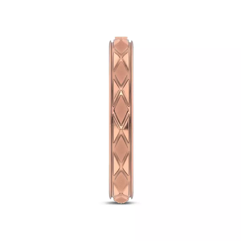 14K Rose Gold Textured Argyle Band