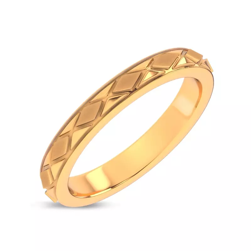 14K Yellow Gold Textured Argyle Band