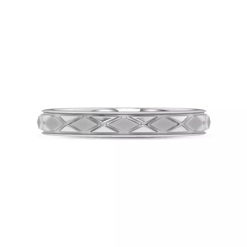 Platinum Textured Argyle Band